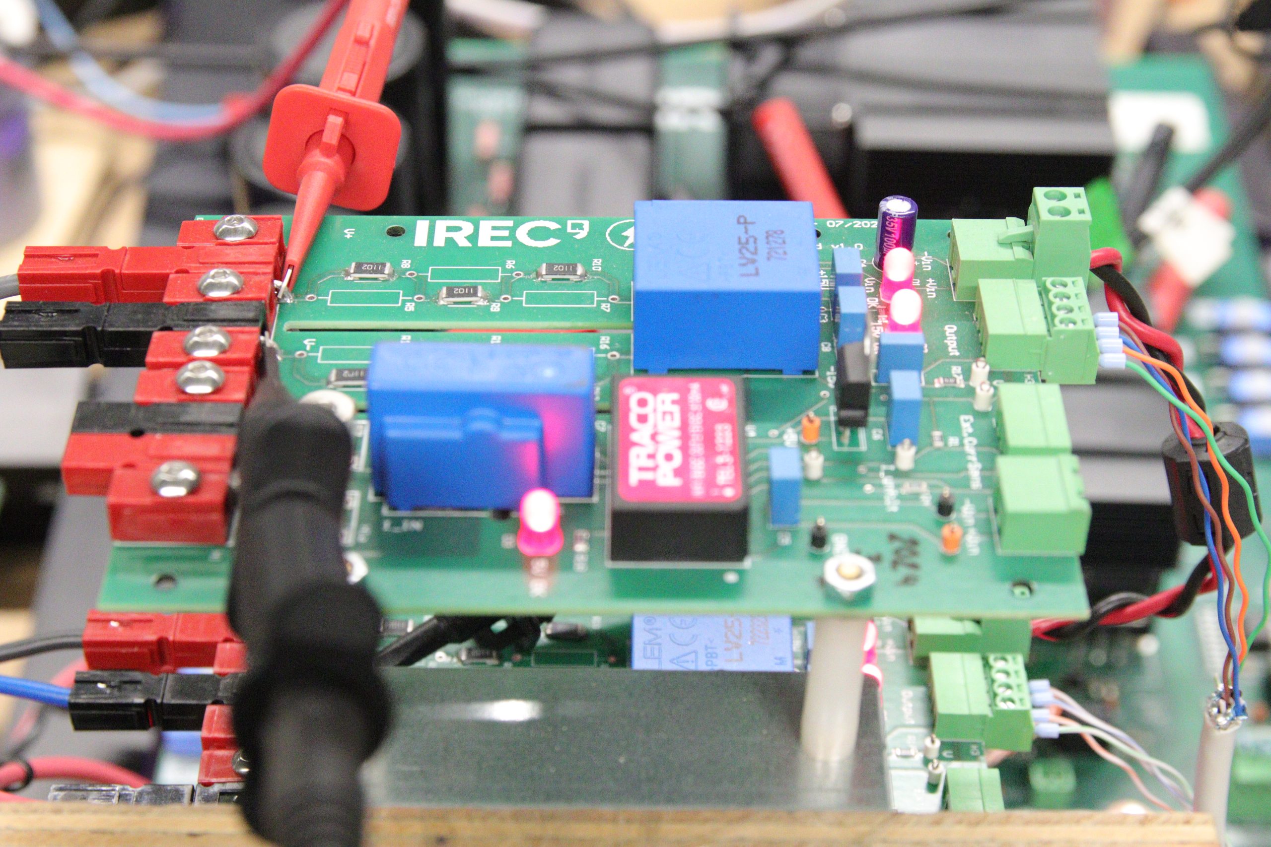 Cyber-physical smart grid architecture with illuminated microchips and electronic motherboard components for secure renewable energy network monitoring, real-time data exchange and energy system digitalization.