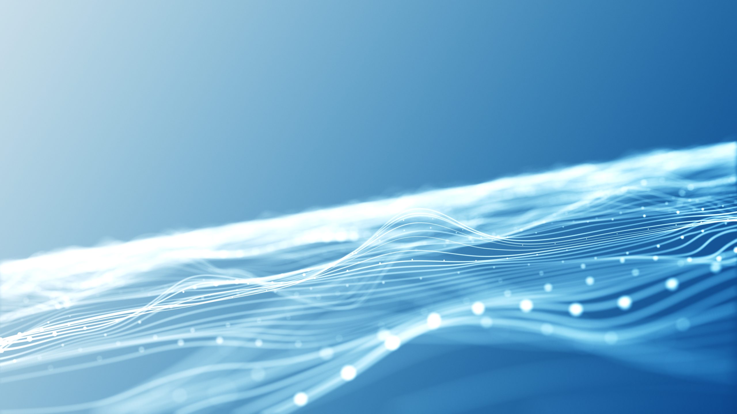 Abstract digital network with blue flowing lines representing smart energy systems