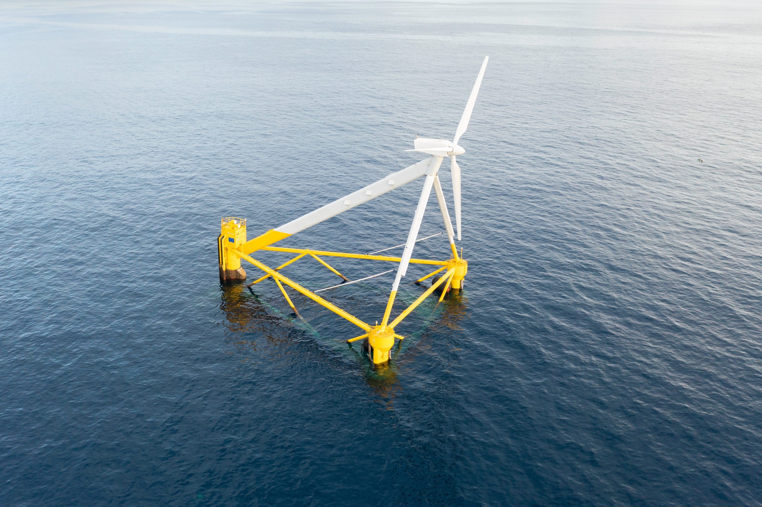 PlemCat floating wind turbine prototype, a project promoted by IREC to foster international research collaboration in marine energy.