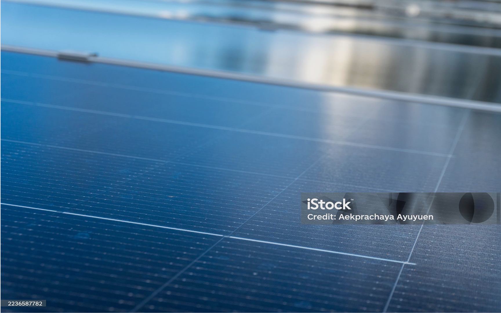 Close-up of blue solar panels at PRIMA IREC clean technology and energy systems demonstration platform in Gurb.